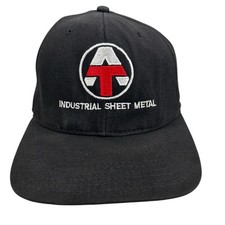 Vintage Industrial Sheet Metal Black Adjustable Hat Cap USA Made