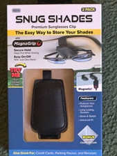 Snug Shades MagnaGrip Magnetic Sunglasses Clip Holder/Lanyard 2 Pack Black