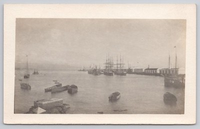 RPPC Boats Shipyard Industrial Sea ships Real Photo Postcard