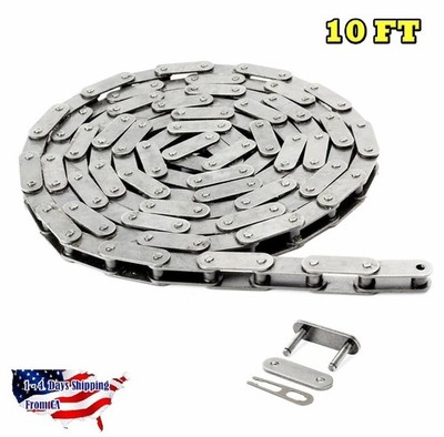 #C2050-SS Stainless Steel Conveyor Roller Chain 10 Feet with 1 Connecting Link