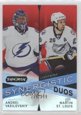 2022 Upper Deck Synergy Red 256/499 Andrei Vasilevskiy Martin St Louis HOF 0r0m