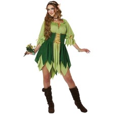 Woodland Elf Medieval Fantasy Fairy Tale Fancy Dress Adult Womens Costume