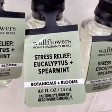 Bath Body Works Wallflowers Eucalyptus Spearmint Stress Relief NEW Set Of 7