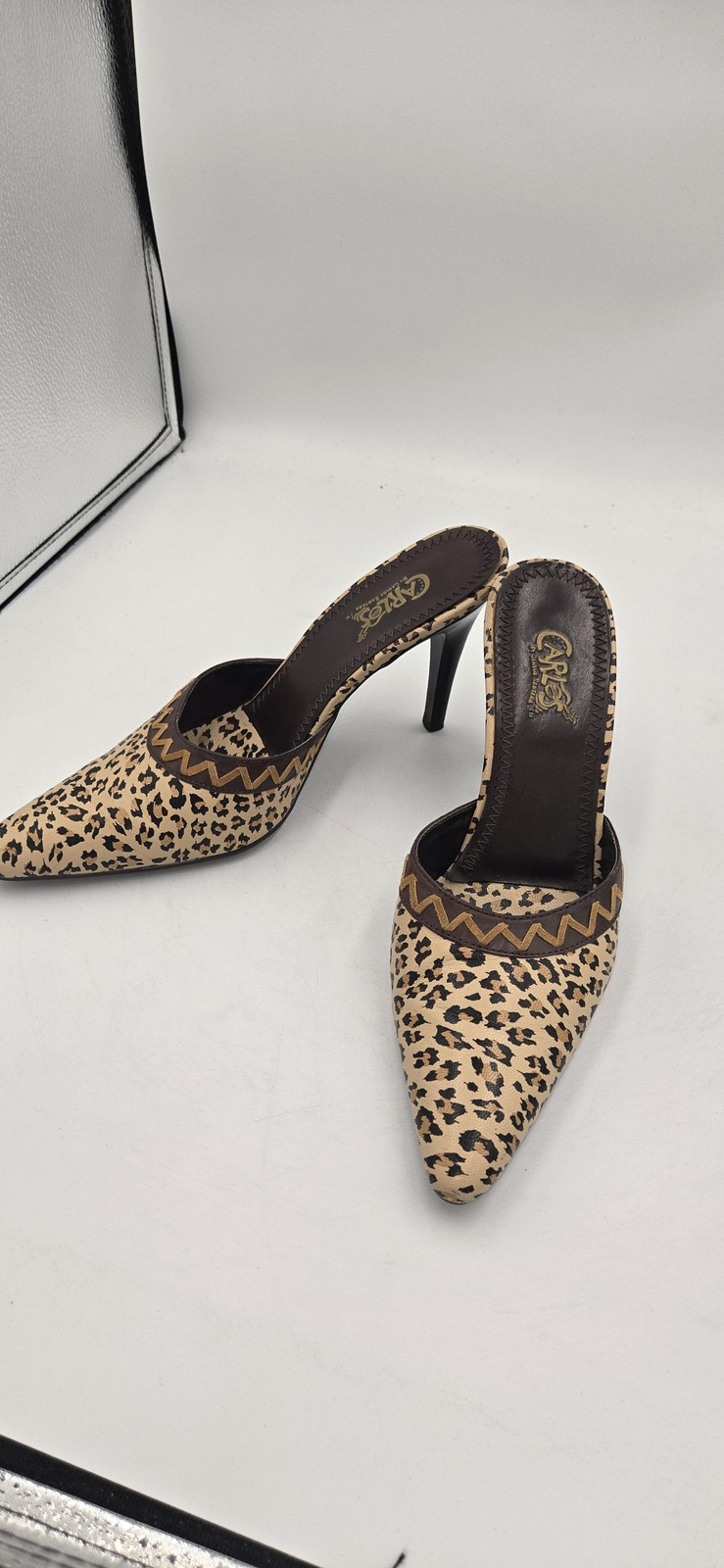Carlos By Carlos Santana Tropical Shoes Womens Size 9 Animal Print Mule Heels