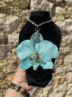 Halskette Echte Orchidee Süßwasserperlen Triskel Hochzeit Geschenk Geburtstag »