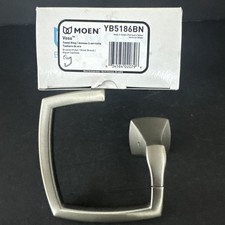 Moen Voss Brushed Nickel Bathroom Open Hand Towel Ring, YB5186BN