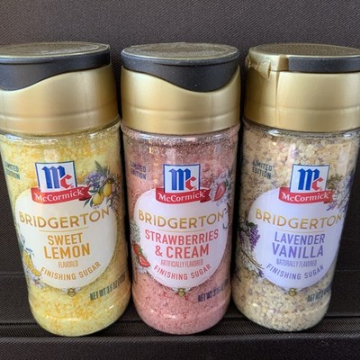 McCormick Bridgerton Finishing Sugar x3 - Lemon, Strawberry, Lavender 3oz each