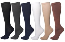 6 Pairs Compression Socks for Women Men, Medical S/M, Pure Color