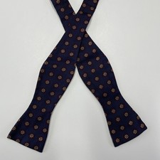 Robert Talbott 100 Silk Bow Tie Blue Geometric Foulard Adjustable  2"