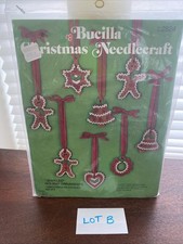 Vintage Bucilla Felt Sequins Ornament Kit 2824 Gingerbread Cookies New- Lot B
