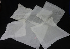 VINTAGE LOT OF 6 MENS HANDKERCHIEFS COTTON ROLLED HEM