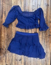 Weissman 3 Piece Blue Contemporary/ Lyrical/ Ballet Dance Costume Adult Medium