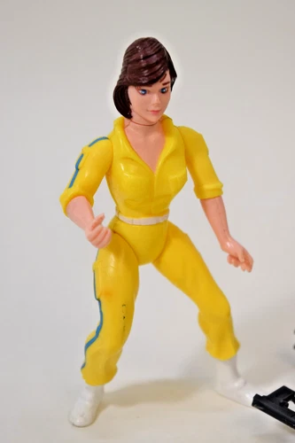 Vintage TMNT 1988 April O'Neil Figure COMPLETE Playmates Blue Stripe