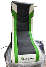 X Rocker Horizon RGB Audio Floor Rocker Gaming Chair Black Green White 2.0 Sound