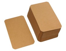 Penta Angel 100 Pcs Mini Paper Blank Word Notes Cards DIY Craft Small, Brown