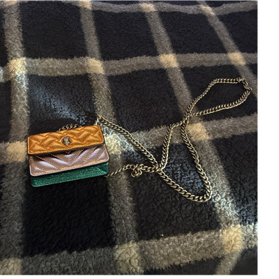 Kurt Geiger Mini Colorblock Metallic Crossbody Bag Quilted Chain Strap