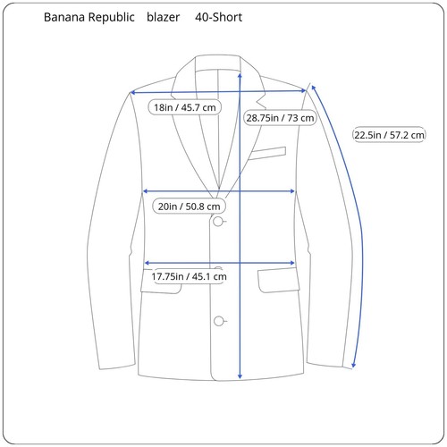 BANANA REPUBLIC Slim Fit Blazer Gr. 40 kurz blau Tweed Sport Mantel Jacke - Bild 4 von 8