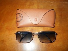 Ray Ban RB 3717 003/3F Silver Frame Blue Glass Lenses Sunglasses w/Case