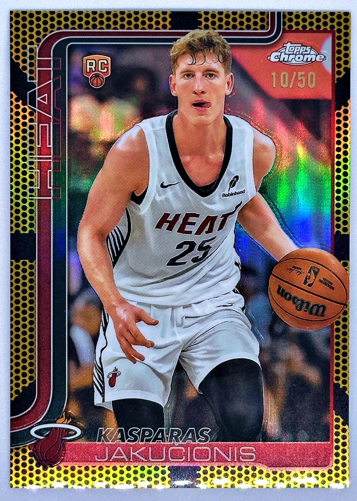 Kasparas Jakucionis (RC) 2025-26 Topps Chrome #270 Gold Refractor /50