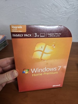 SEALED Microsoft Windows 7: Home Premium Upgrade Family Pack (3x PCs) 