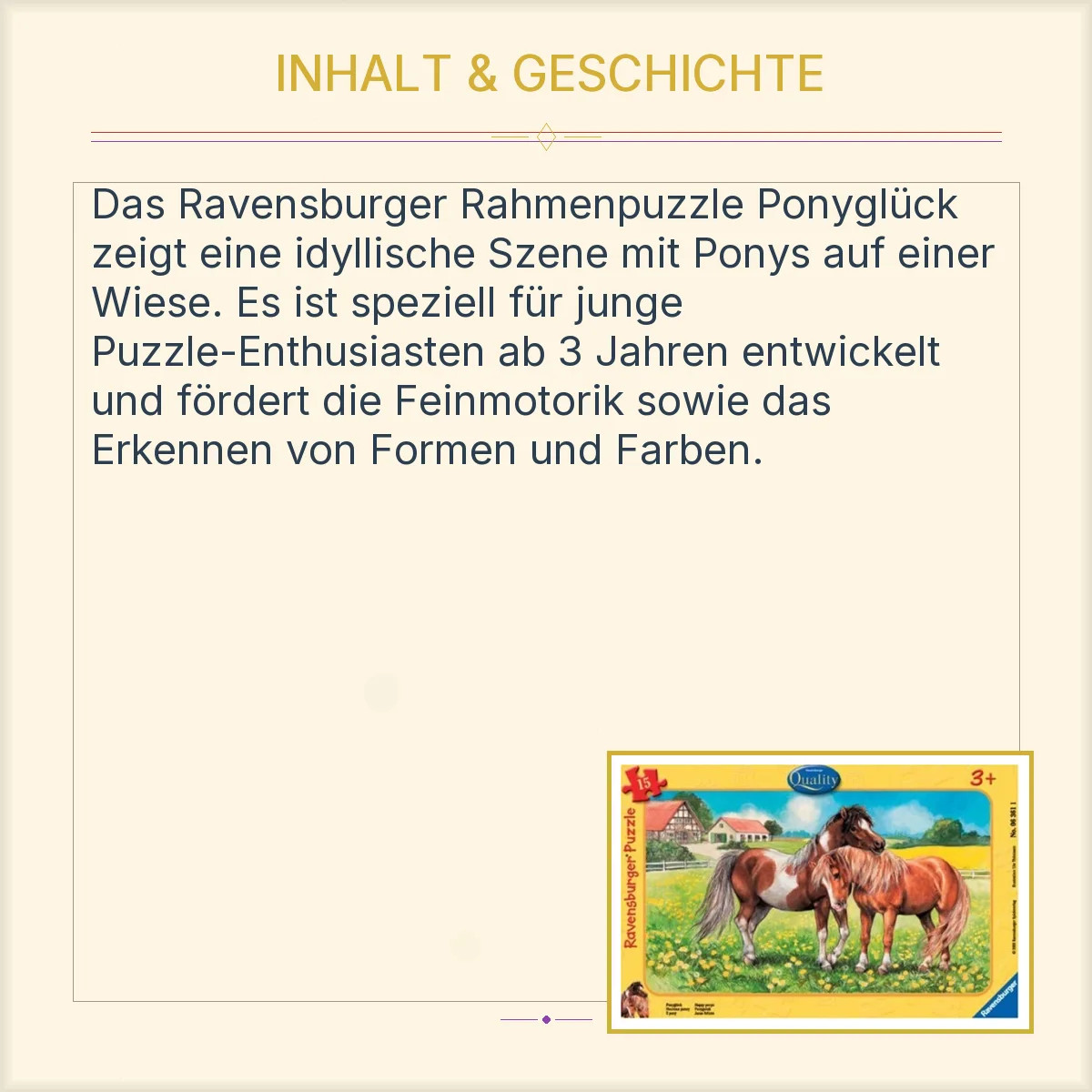 Ravensburger Puzzle 42 Pezzi Con Cornice – Piccoli Amici Animali (Verde/Turchese) 05075 – Dai 4 Anni