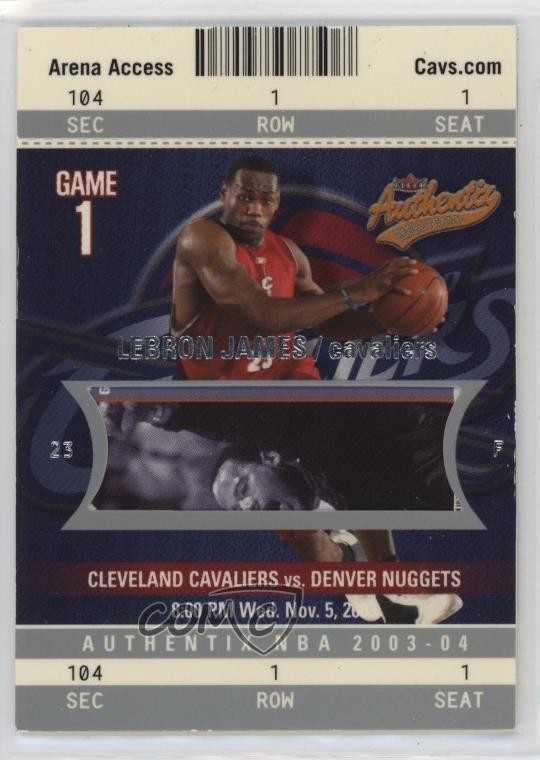 2003-04 Fleer Authentix Rookie Authentix 1062/1250 LeBron James #104 1k2s