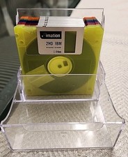Imation Neon Floppy Disk Lot  9 Disks  Case  2HD IBM Formatted  1.44MB