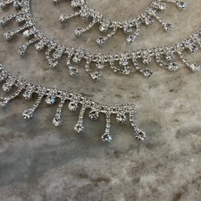 XINFANGXIU Crystal Beaded Rhinestone Wedding Dress Belt Applique Bridal 35.5  