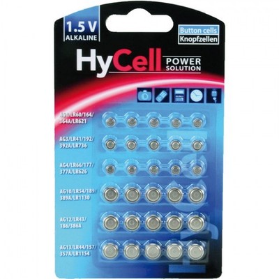 ANSMANN  5015473 Knopfzellen-Set HyCell Alkaline, 30-teilig