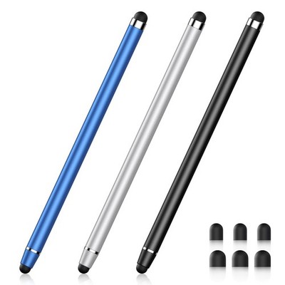 3Pcs Stylus Pen for Touchscreen, 2-in-1 Capacitive Silver/Blue/Black
