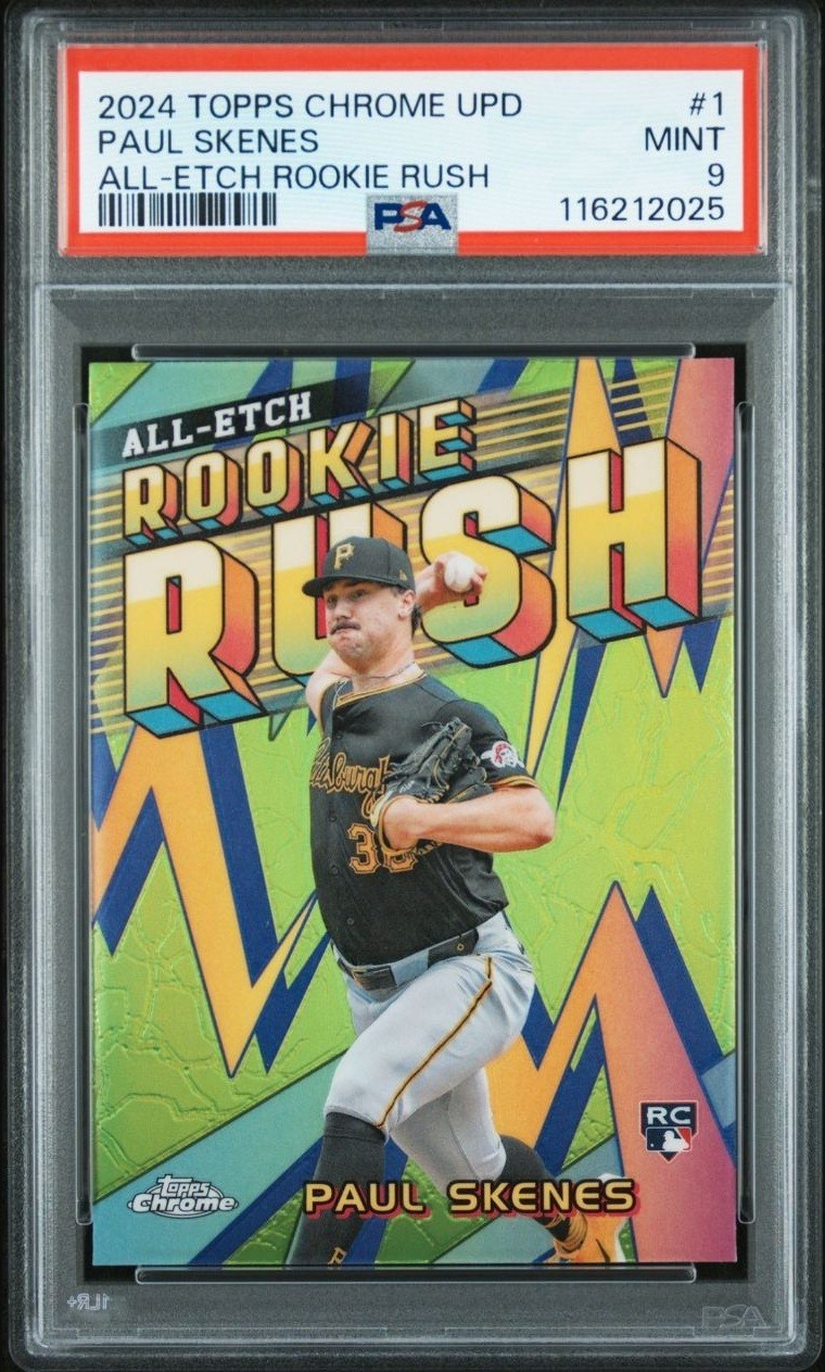 2024 Topps Chrome Update Paul Skenes All-Etch Rookie Rush #CAERU-1 PSA 9