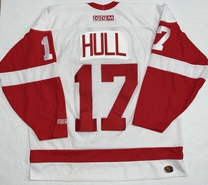 Vintage Brett Hull #17 Detroit Red Wings Nhl Ccm Jersey Xl White 90s