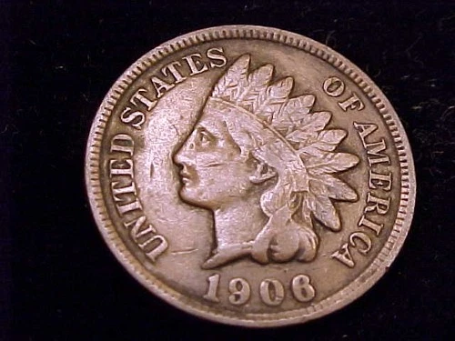 1906 Indian Head Cent, Very Good  Grade.