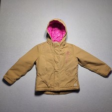 Carhartt Jacket Youth Girl XS 6 Canvas Coat Tan Pink Hood Insulated Duck Quilted