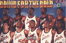 1996 Dream Team Going for the Gold Original Starline Poster OOP Shaq Hakeem