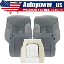 For 11-14 Ford F-150 XLT STX xtr Front Bottom Top Seat Cover 	nSteel Gray Cloth