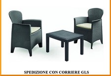 SET ARREDO GIARDINO RATTAN AKITA ANTRACITE 3 PEZZI