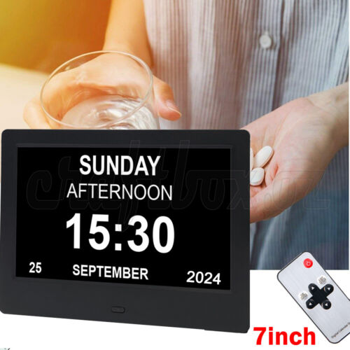 7/8/10 LED Dementia Digital Calendar Clock Alarm Extra Large Day Week Month Year - Picture 7 of 24