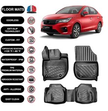 Alfombrillas forro para Honda City (2021-2025) impermeables moldeadas 4D negras 4 un.