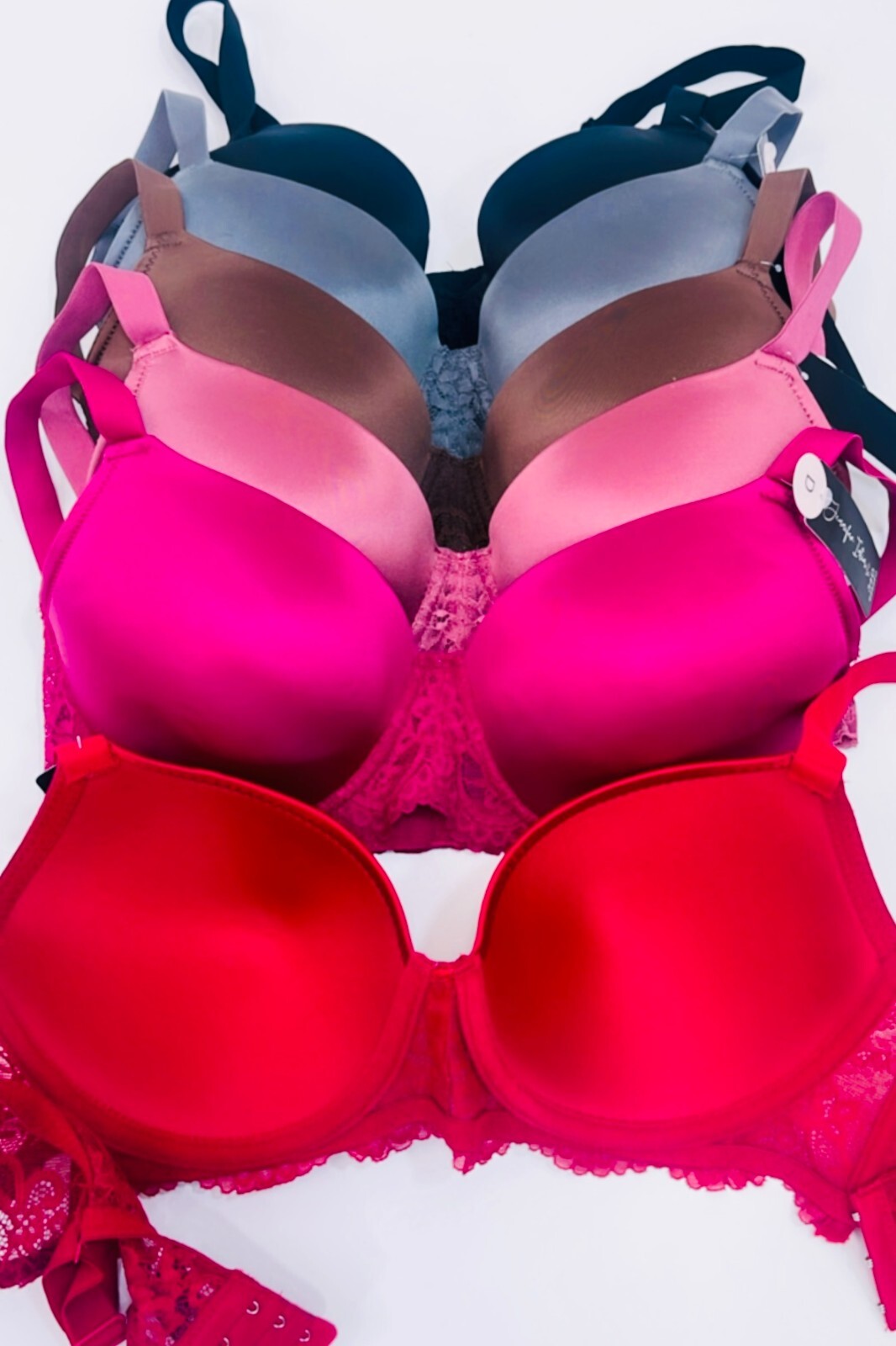 3/6 Satin UNDERWIRE FULL COVERAGE BRA WIDE STRAPS SUPPORT PANEL PLUS SIZE 34-44