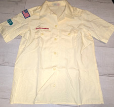 VTG Boy Scouts of America Shirt Womens Medium Yellow Official Blouse Button Up