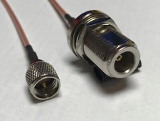 Mini UHF Male to N Female Bulkhead Pick Your Length RG178 Coaxial Cable USA LOT