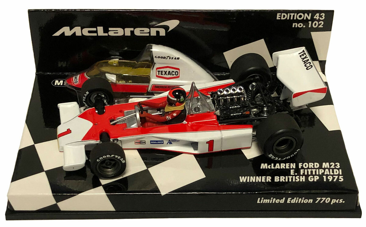 Minichamps McLaren M23 #1 Winner British GP 1975 - Emerson Fittipaldi 1/43 Scale