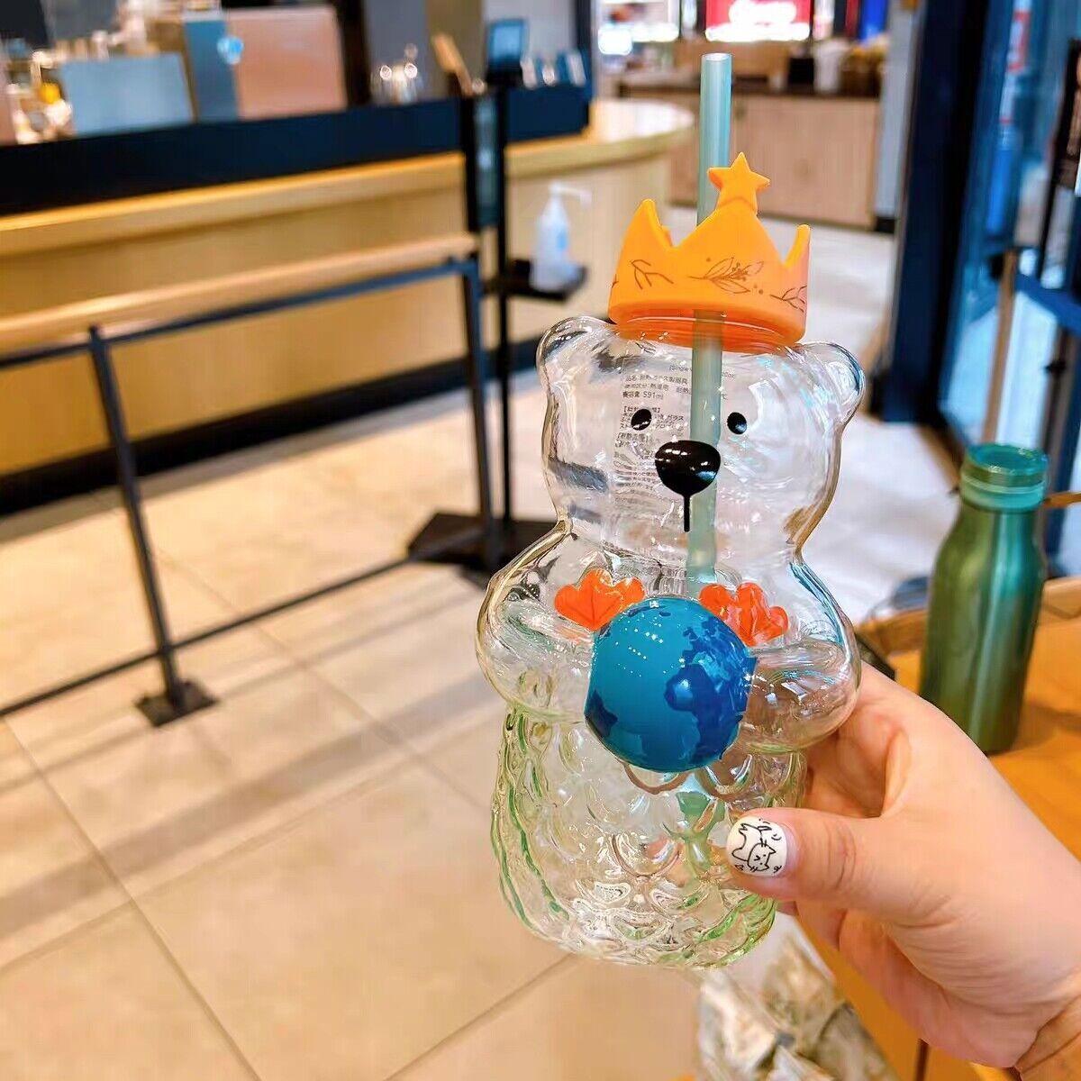 Starbucks 2023 Anniversary Tumbler Bearista Mermaid Glass Straw Cup Starbucks 2023 anniversary tumbler bearista mermaid glass straw cup