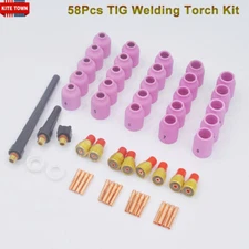 58Pcs TIG Welding Torch 040"~1/8" Stubby for Gas Lens Kit Fits Tig WP-9/20/25