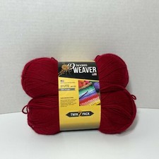 Red Worsted Yarn 2 Skeins 5oz 290 yards Worsted Acrylic 4 ply Made in USA
