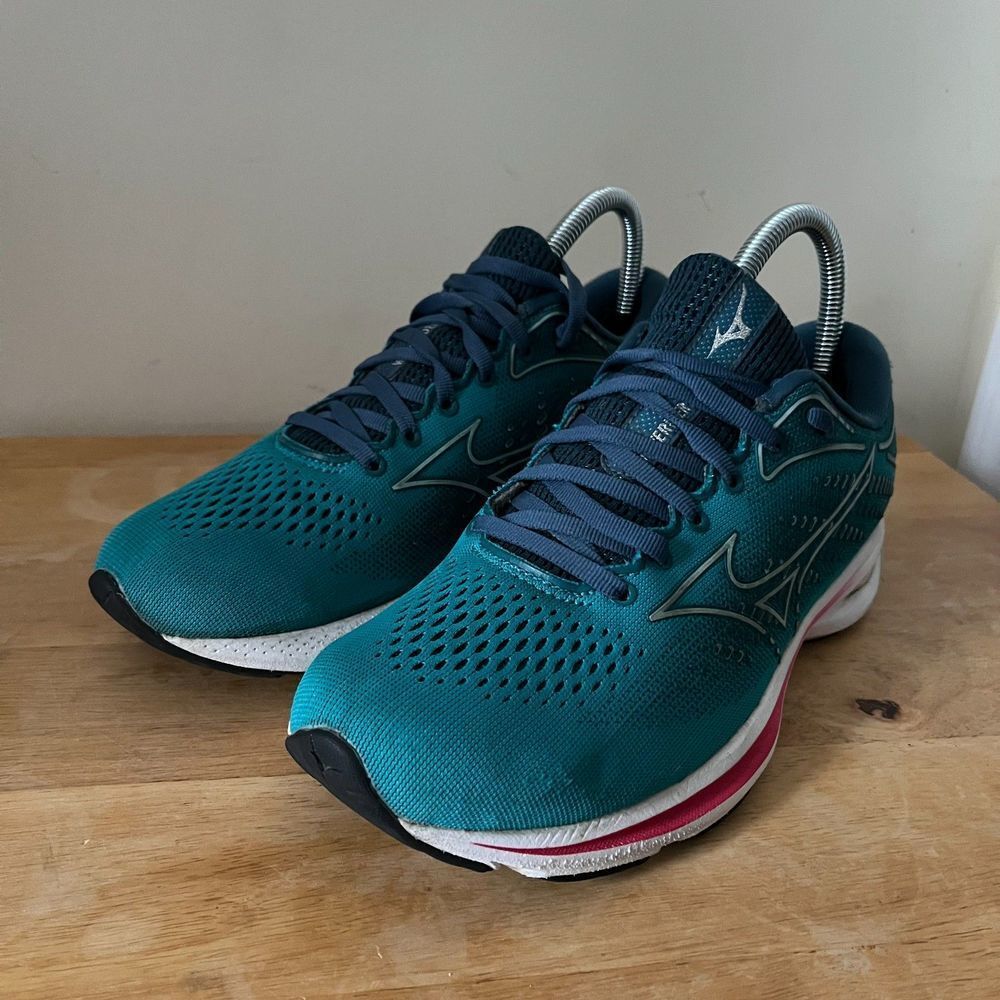 Mizuno Wave Rider 25 Womens Size 8 Shoes Blue Green Athletic