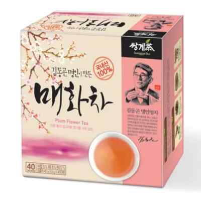 100% Natural Organic Plum Flower  40 Tea bags Ssanggye Made in Korea