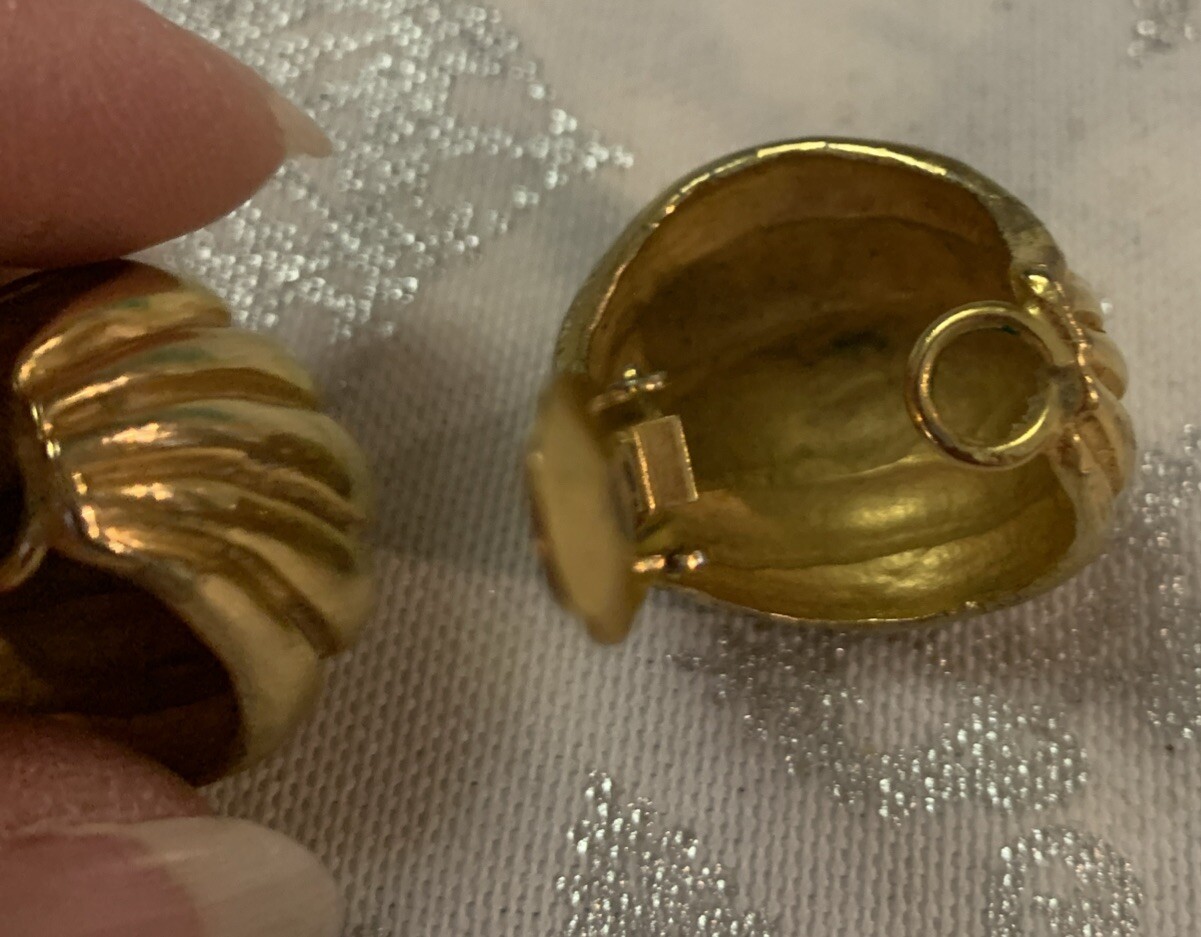 Vintage KJL Kenneth J Lane Gold Tone Large Heavy … - image 3