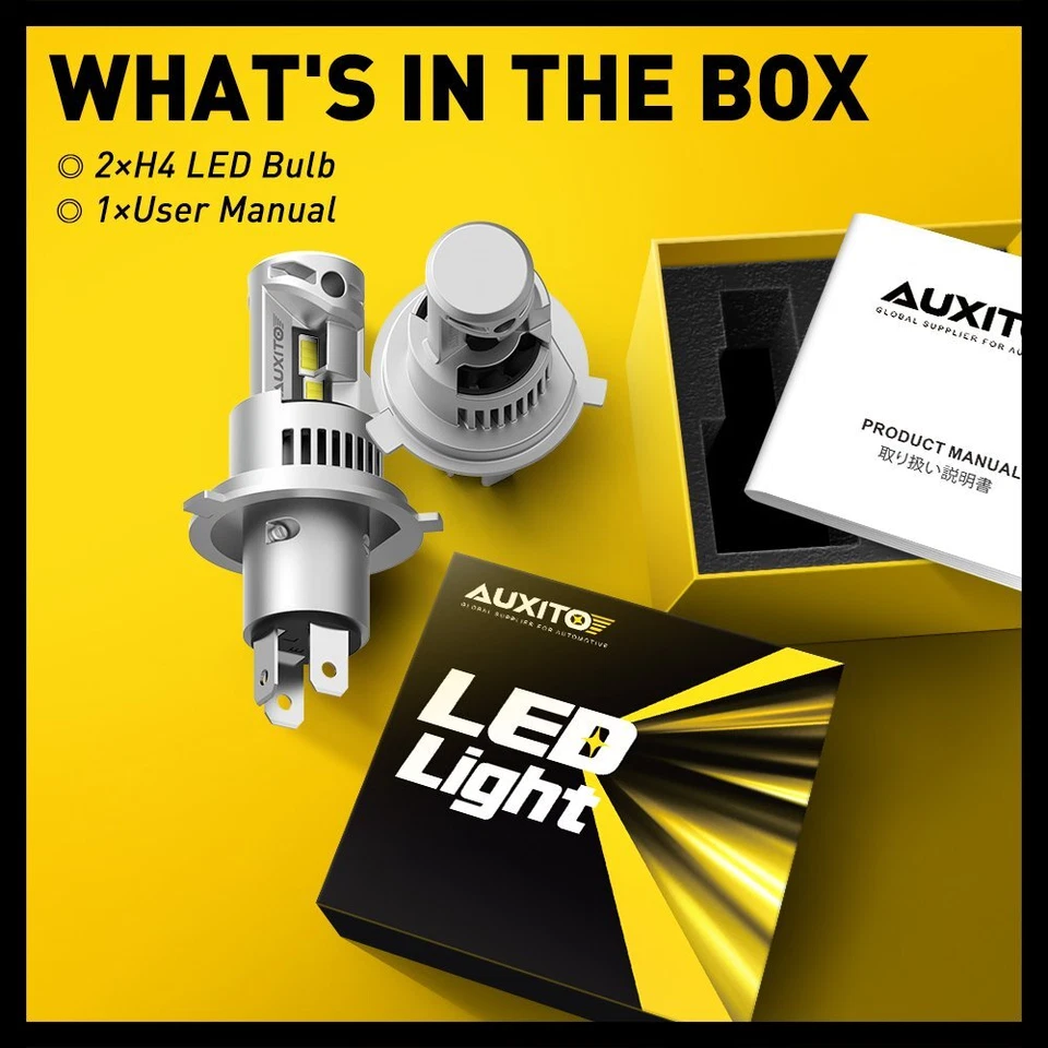 AUXITO Super Bright H4 9003 LED Headlight Kit Bulb High Low Beam White 20000LM - Image 3 of 4